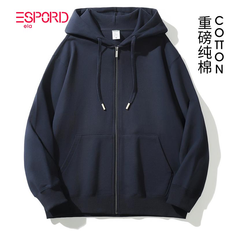 重磅350克纯棉毛圈开衫卫衣情侣套头拉链加厚运动男女秋冬潮外套