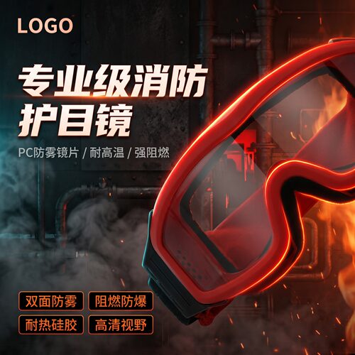 专业级消防防护镜PC防雾耐高温