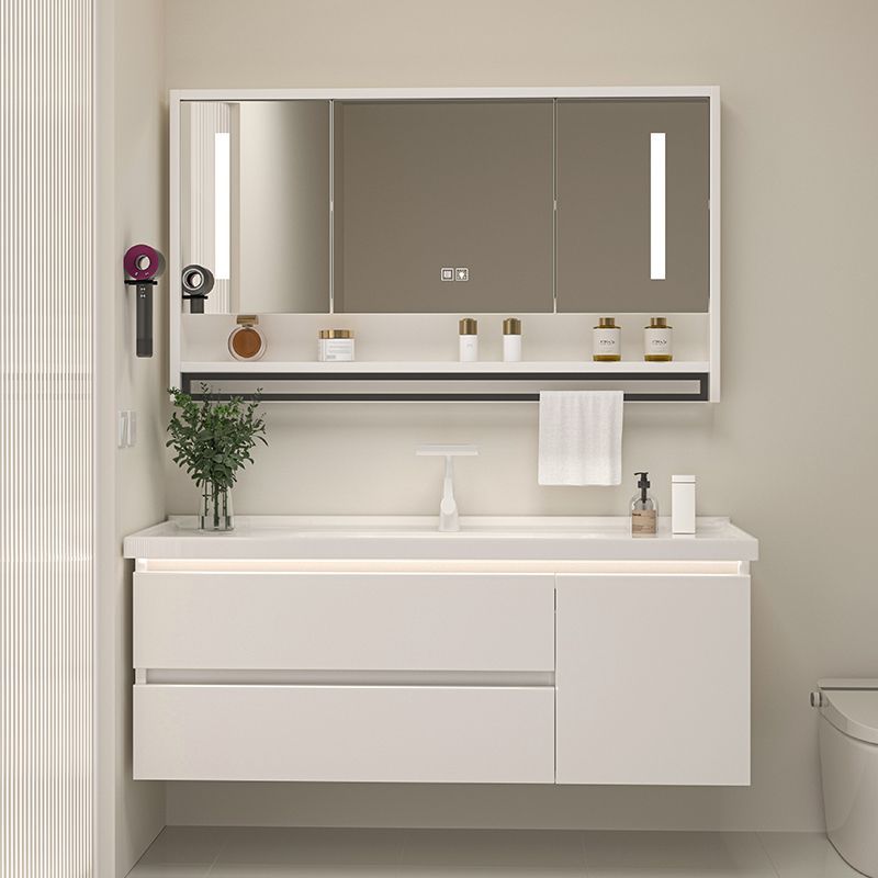 智能浴室柜陶瓷一体盆洗脸盆柜组合洗手池卫生间洗漱台面简约实木