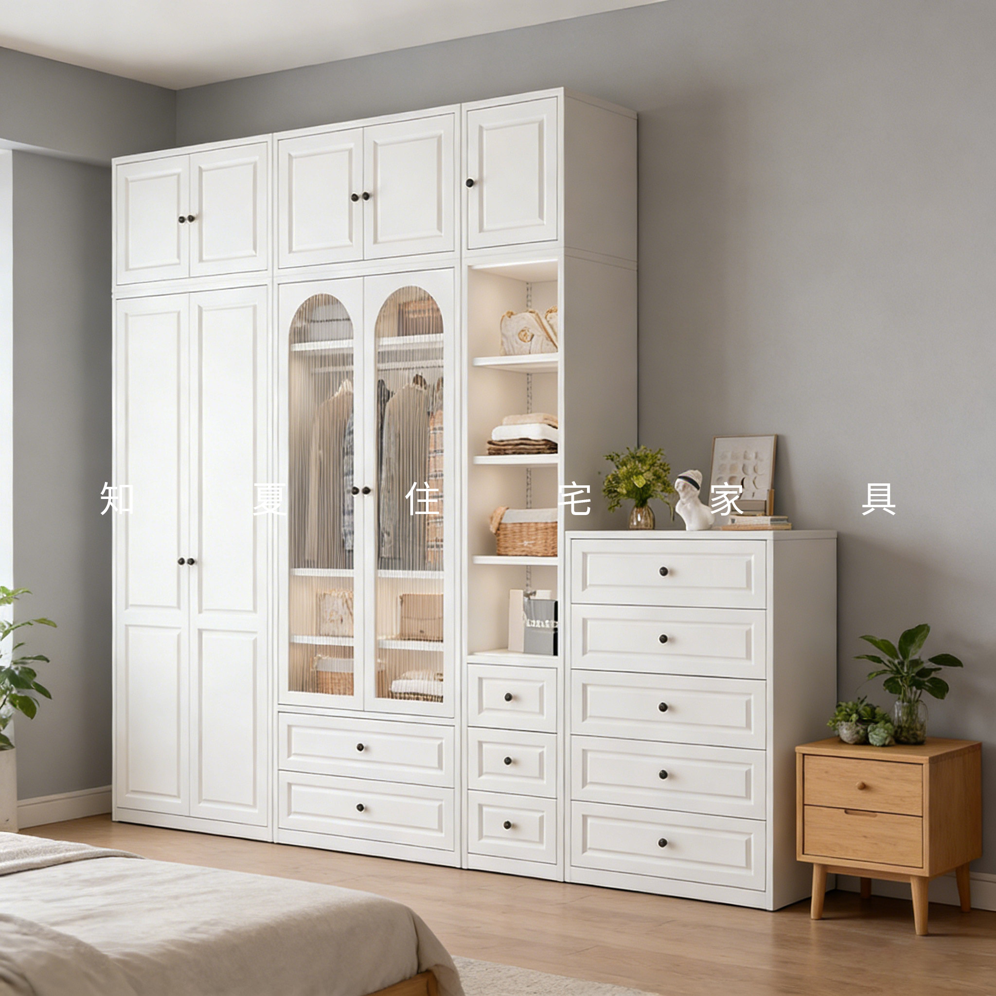 法式金属衣柜家用小户型成品铁艺置物柜铁皮柜儿童卧室收纳储物柜,住宅家具,自由组合衣柜,淘宝优惠券,粉丝福利购,淘宝优惠卷