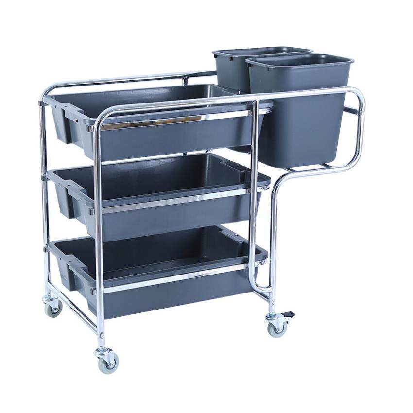 白云清洁小推车大号餐盘收集车酒店用清洁手推车AF08168