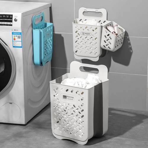 日式脏衣服篓收纳筐桶洗衣篮家用壁挂墙可折叠卫生间浴室放衣陶琪