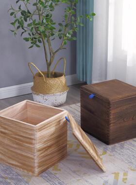 UG73收纳凳子储物凳可坐人家用实木方形凳子榫卯结构收纳箱简易换