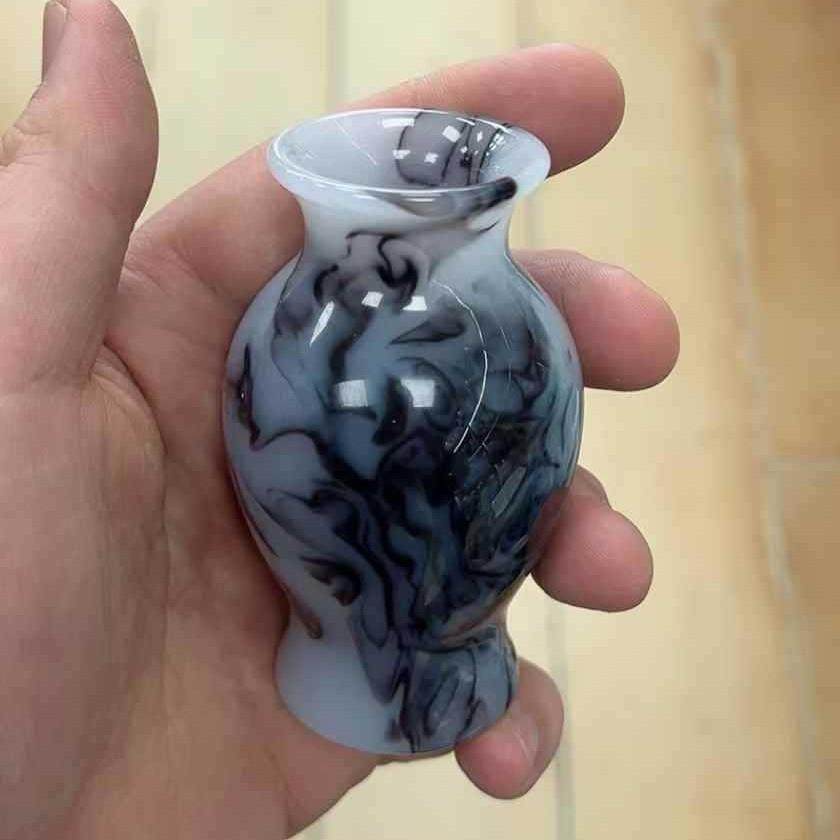 玉器工艺花瓶家居客厅迷你小型摆件仿水墨玉特制花瓶古风小摆件,金属材料及制品,金属加工件/五金加工件,淘宝优惠券,粉丝福利购,淘宝优惠卷