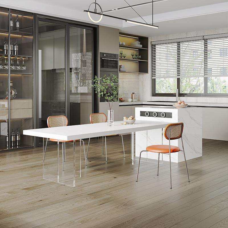 亚克力岩板餐桌透明家用简约白色意式轻奢悬浮德利丰长方形饭桌椅,橡塑材料及制品,亚克力管/有机玻璃管,淘宝优惠券,粉丝福利购,淘宝优惠卷