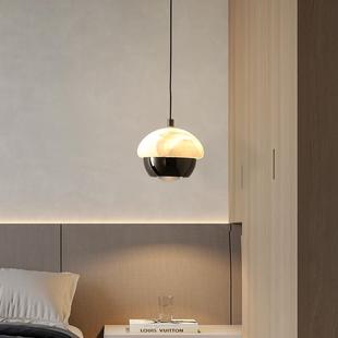 天然云石小吊灯意式轻奢悬停升降艺术民宿中古风卧室床头装饰灯具