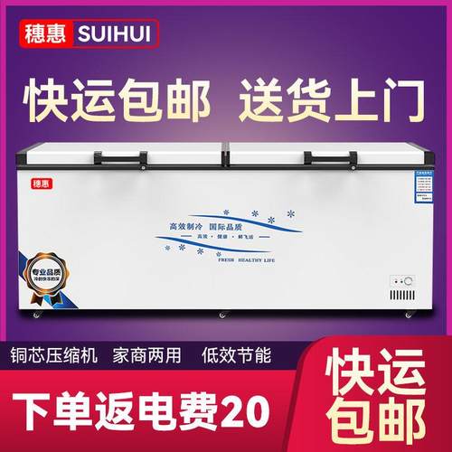 冰柜商用大容量冰箱家用冷藏保鲜冷冻两用铜管卧式冷柜单双温雪柜