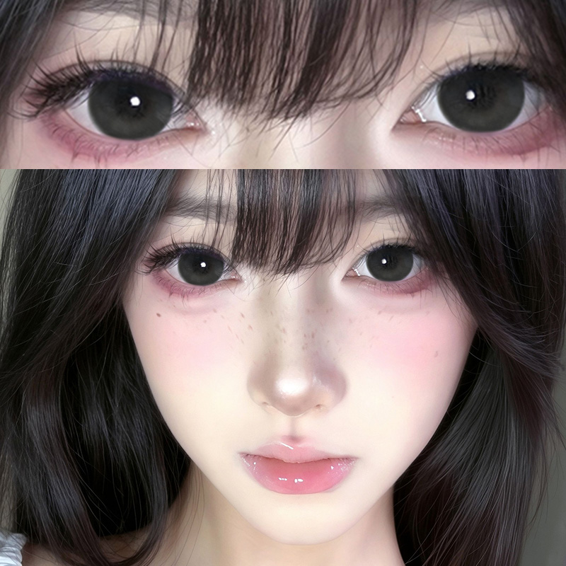 JON黑色半年抛美瞳水润正品大直径日常自然感彩色隐形眼镜旗舰店F