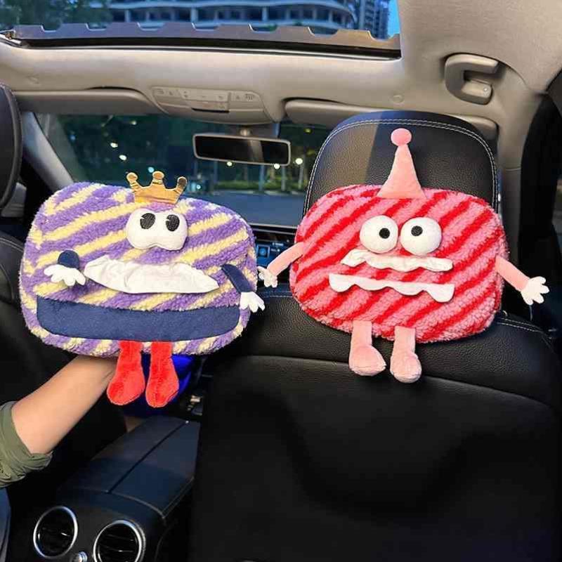 创意汽车玩偶挂式装饰品女纸盒纸巾内挂袋抽纸巾盒车用车搞怪车载