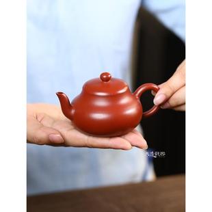 宜兴纯全手工紫砂壶朱泥大红袍球孔小容量君德壶家用功夫思亭茶壶
