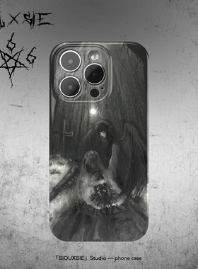 Siouxsie唯美艺术哥特风适用iPhone15ProMax苹果14手机壳13mini暗黑天使xsmax亮面xr个性11华为mate60硬小众