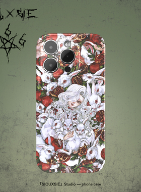 Siouxsie暗夜梦幻兔子油画适用于iPhone15pro苹果14promax菲林13手机壳12全包11pro硬xsmax小众艺术复古风软