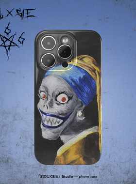 Siouxsie恶搞油画暗黑欧美风适用苹果15promax手机壳iPhone14plus菲林13mini全包12/11个性7/8plus软壳小众