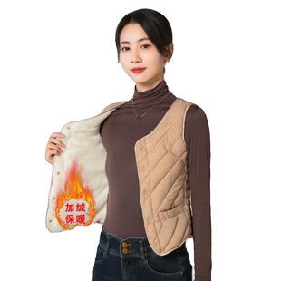 2025新款秋冬羽绒棉马甲女加绒加厚保暖背心内穿百搭坎肩修身内胆