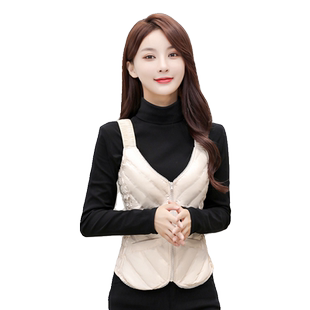 羽绒马甲女内穿轻薄修身内胆吊带小背心V领保暖贴身2025秋冬新款