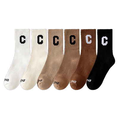 配鲨鱼裤的袜子女中筒袜秋冬季