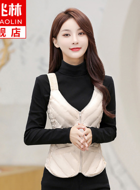 羽绒马甲女内穿轻薄修身内胆吊带小背心V领保暖贴身2025秋冬新款