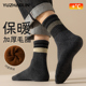 中筒袜加绒加厚保暖毛圈长筒袜2026冬天男士 厚袜子男款 秋冬季 长袜