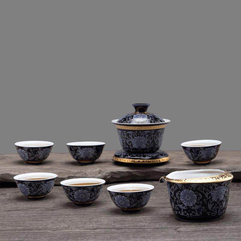 一园茶具中式套装家用茶杯陶瓷高档茶壶办公室轻奢小功夫泡茶套组
