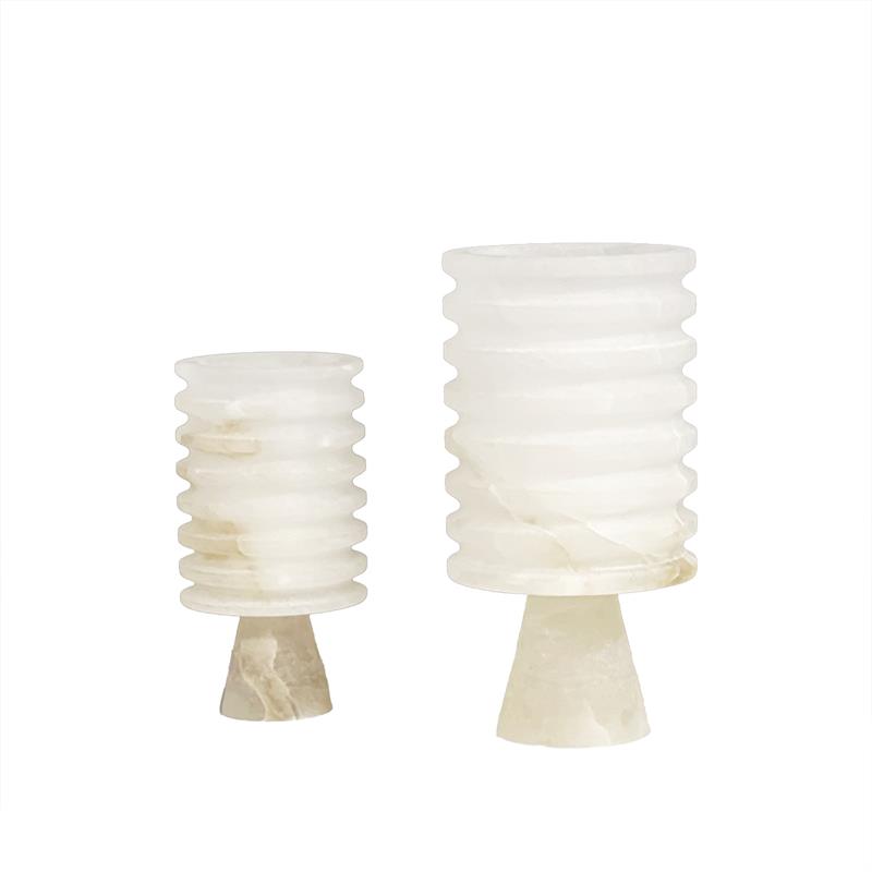 现代轻奢云石花器花瓶摆件干花售楼处客厅茶几样板间餐厅软装饰品