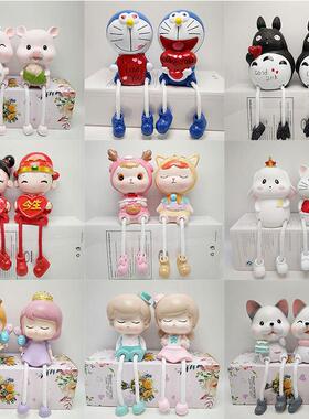 北欧ins情侣吊脚娃娃小摆件创意可爱房间卧室小人玩偶置物架装饰