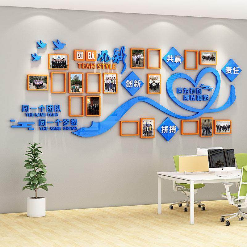 公司员工风采展示文化墙办公室墙面装饰团队励志企业形象照片墙贴,家居饰品,软装墙贴,淘宝优惠券,粉丝福利购,淘宝优惠卷