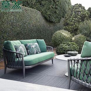 莫家户外藤沙发别墅庭院阳台沙发椅设计师款北欧家俱休闲 藤编组