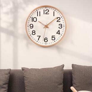 MJK韩式挂钟创意静音钟饰客厅卧室木钟原木风挂墙钟表免打孔时钟