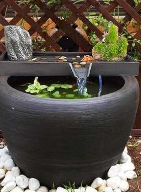 陶瓷鱼缸过滤器创意循环流水器摆件配件庭院假山喷泉循环流水器