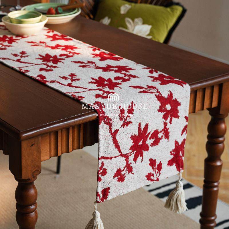 蔓越家 玫瑰的故事 重工提花桌旗餐桌桌垫布茶几电视柜桌布法式,居家布艺,桌旗,淘宝优惠券,粉丝福利购,淘宝优惠卷