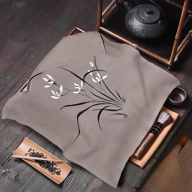 手绘茶具盖布棉麻茶盘盖巾床头柜遮盖茶台遮尘布方形防尘罩小方巾,居家布艺,万能盖巾,淘宝优惠券,粉丝福利购,淘宝优惠卷