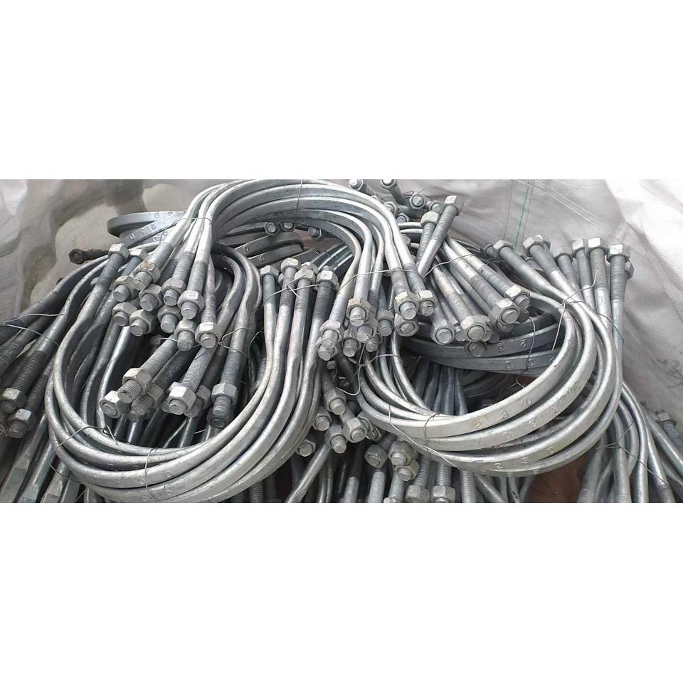 热镀锌U型抱箍电力电线杆承重支架管卡广告牌卡箍M16M18*150-400