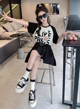 英国netx Kiss女童套装裙2025新款网红炸街jk穿搭大童时髦两件套