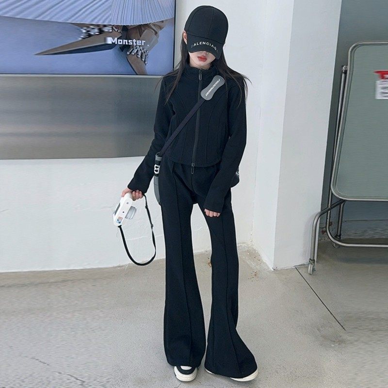 法国BADNUT女童加绒卫衣套装秋冬2026新款儿童韩系休闲运动两件套