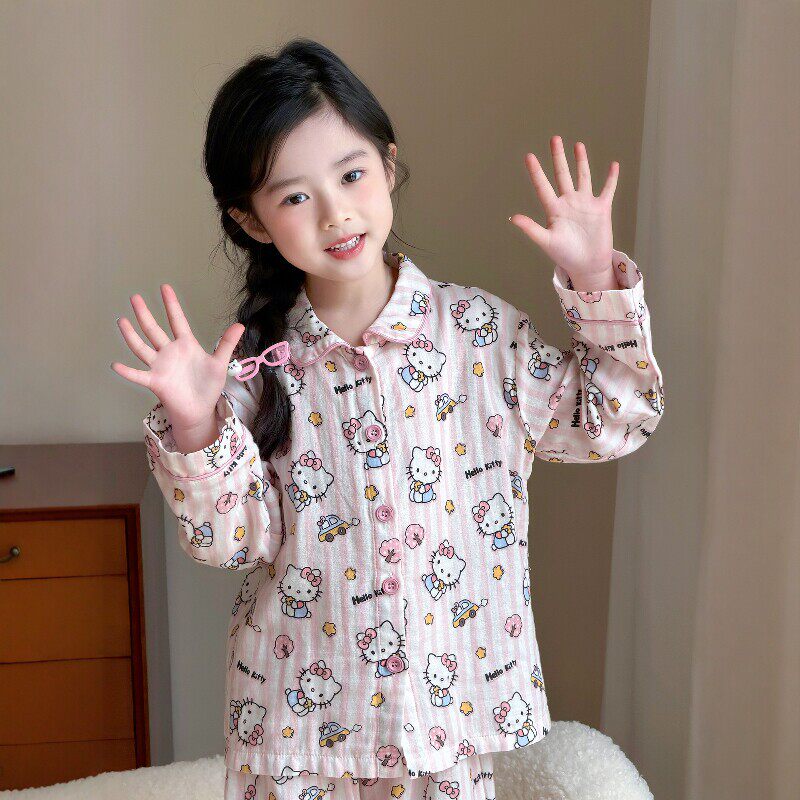 日本MDCW儿童家居服2026新款春夏季女孩居家服女童卡通睡衣套装