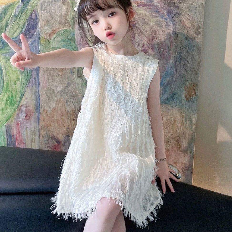 英国DGKP女童连衣裙2026新款夏季儿童裙子周岁礼服背心宝宝公主裙