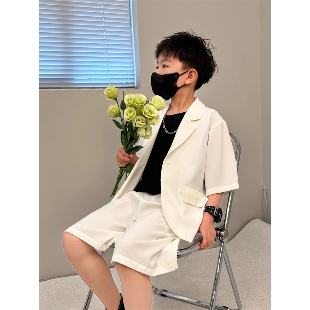 英国Next Kiss男童西装套装夏款韩版儿童清凉宽松西服高级感礼服