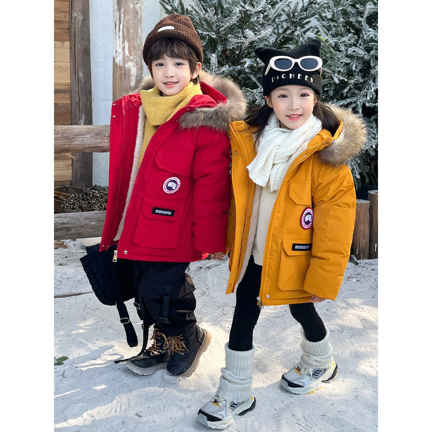 英国DHWA男童羽绒棉衣女童冬季儿童棉服秋冬装加厚保暖派克服外套