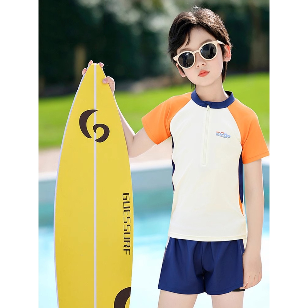 英国netx Kiss儿童泳衣男童分体短袖2025新款夏季女童温泉游泳衣