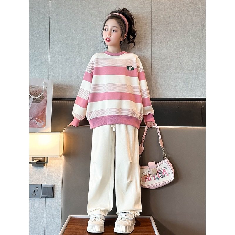 英国netx kiss儿童卫衣套装女童2025新款洋气炸街衣服中大童上衣