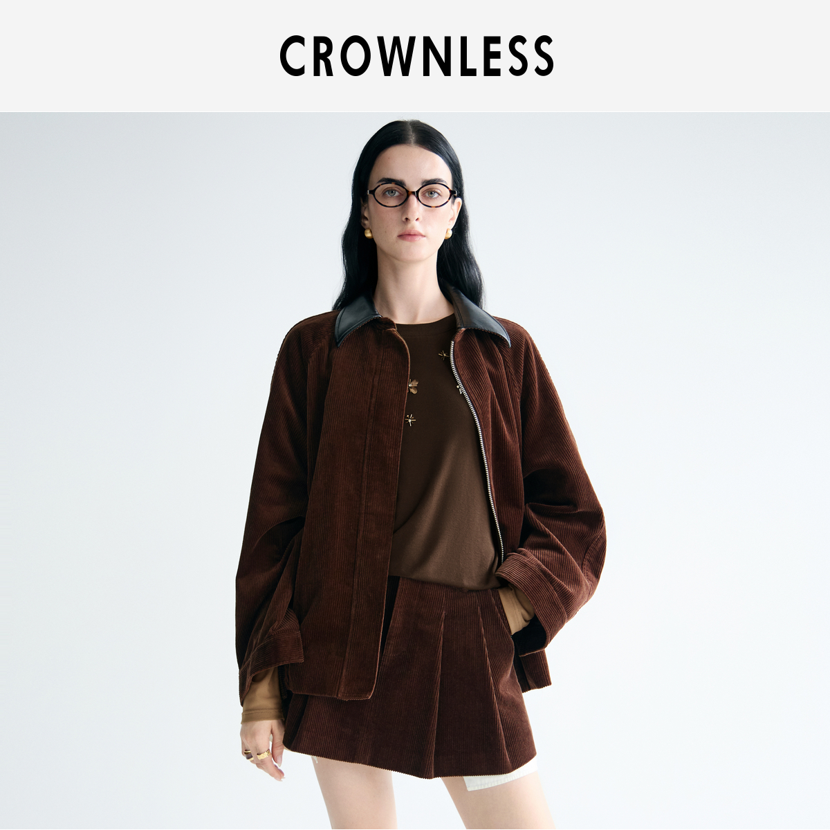 复古M1U风全棉灯芯绒皮领工装