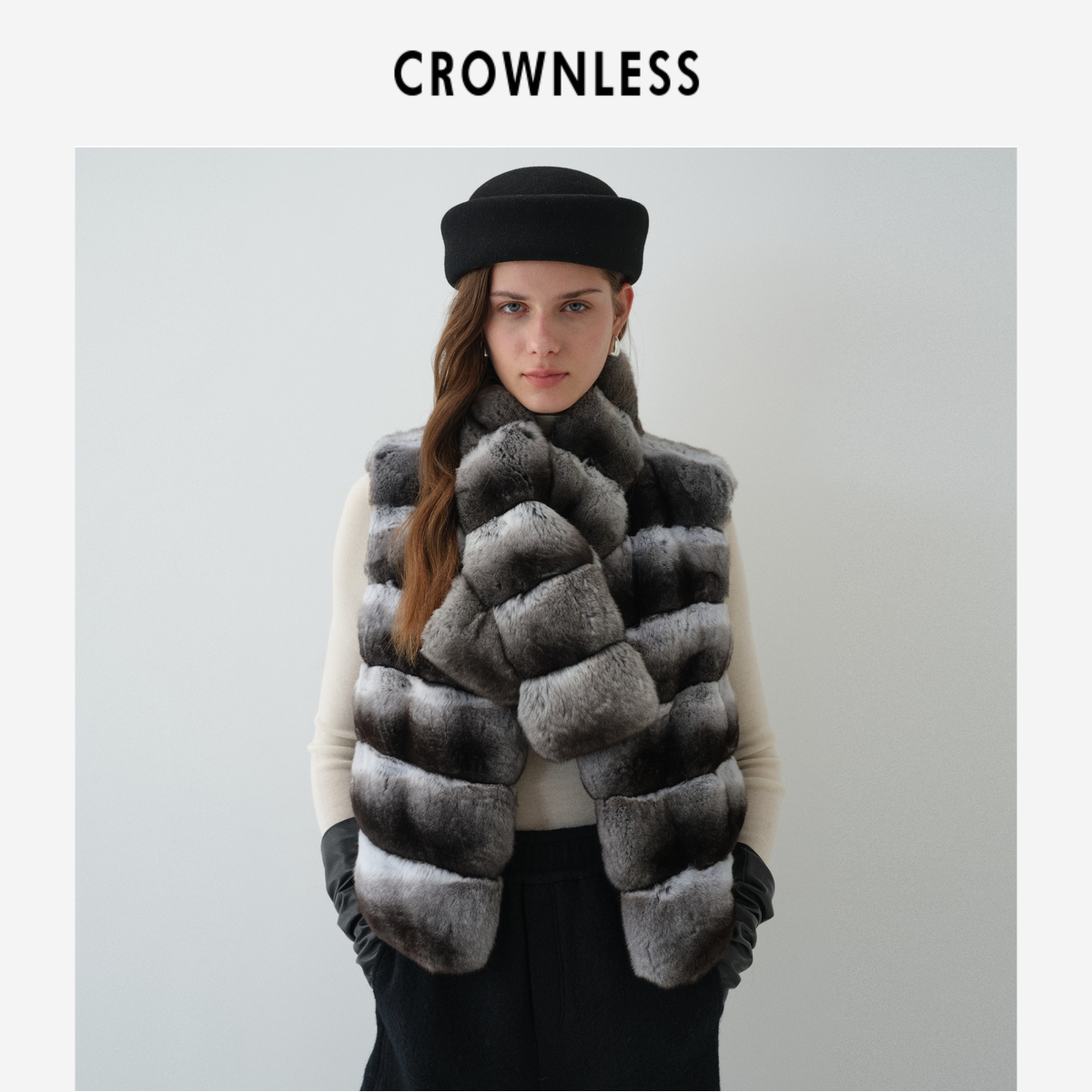 造型围巾 进口皇冠3XD青紫兰本色 真丝里布