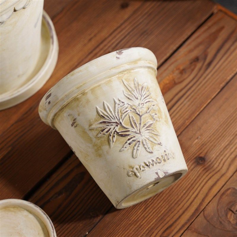 新油画风流行复古m作旧灰陶花盆与众不同清新北欧送陶土底托,鲜花速递/花卉仿真/绿植园艺,花盆,淘宝优惠券,粉丝福利购,淘宝优惠卷