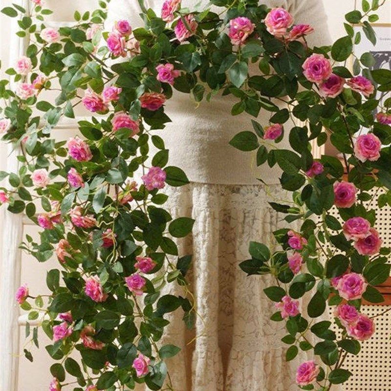 新模拟玫b瑰花藤人造花藤空调管道装饰阻隔景观吊顶墙窗,家居饰品,仿真花/假花,淘宝优惠券,粉丝福利购,淘宝优惠卷