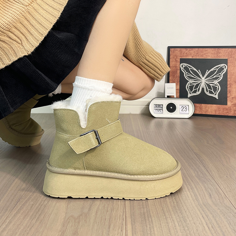 回力厚底雪地靴女款冬季加绒加厚