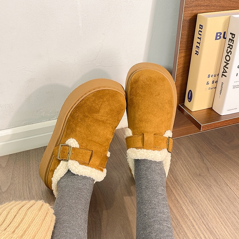 回力加绒厚底勃肯鞋保暖雪地靴