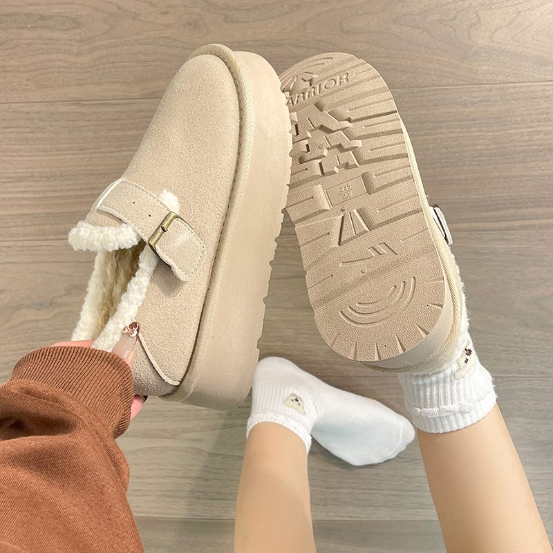 回力厚底加绒勃肯鞋女2025新款