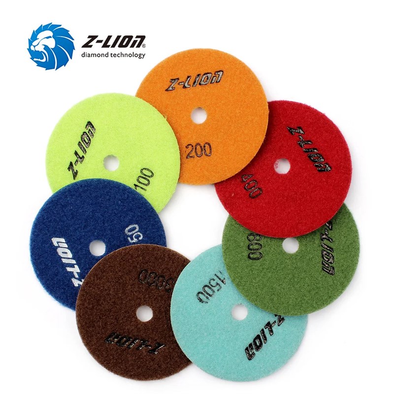 金刚石干磨片大理石花岗岩石材抛光修边翻新4寸软磨片树脂结合剂