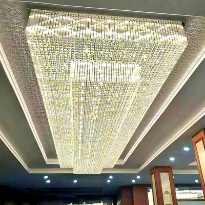 酒店大堂长方形水晶灯宾馆大堂吸顶灯宴会厅过道洽谈区水晶灯