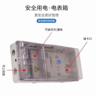 速发爆品厂促户外明装家用三w相四线电表箱塑料透明1户配电箱预付